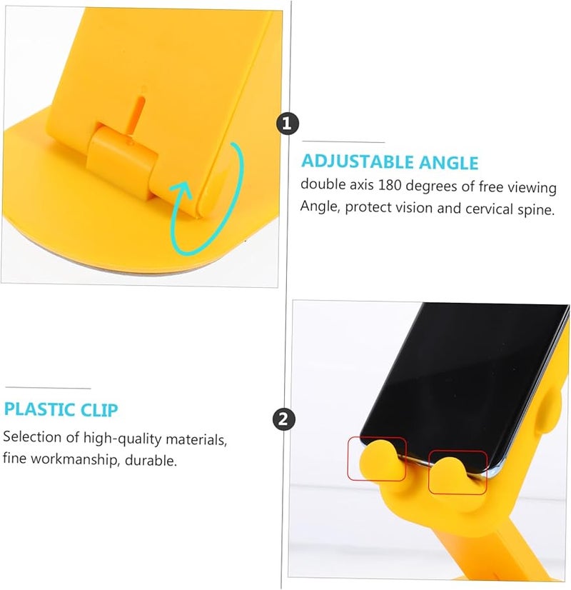 Foldable Adjustable Yellow Phone Tablet Stand Holder For Home Office Desk - Image 4